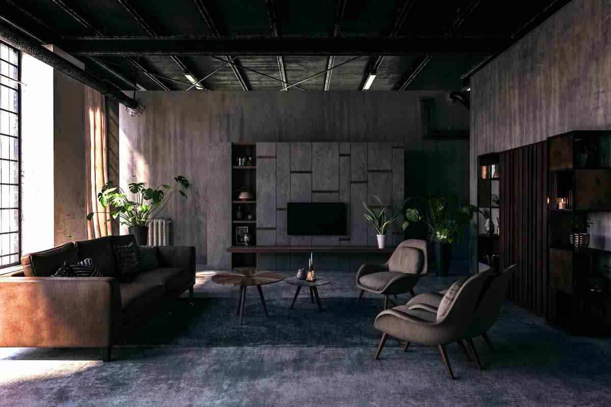Come abbinare i mobili ad un soggiorno con le pareti neri